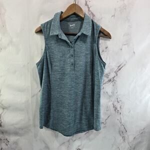 Duluth Tank Top Womens Small Blue Armachillo Polo Active Heathered Shirt